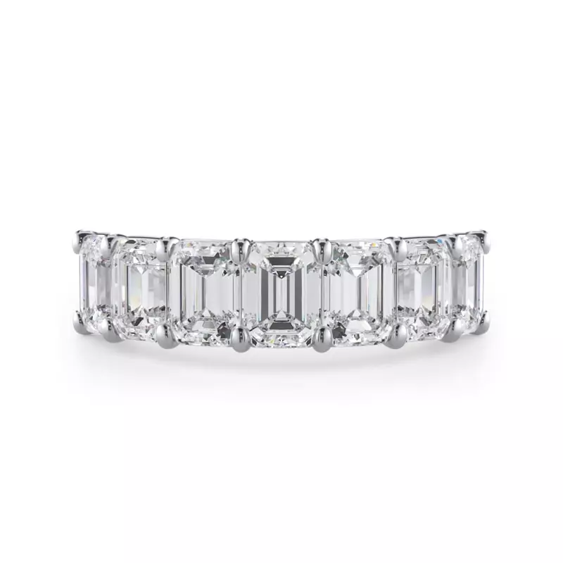 14K White Gold Emerald Cut Diamond 7 Stone Ring (3.00 ct. tw.)