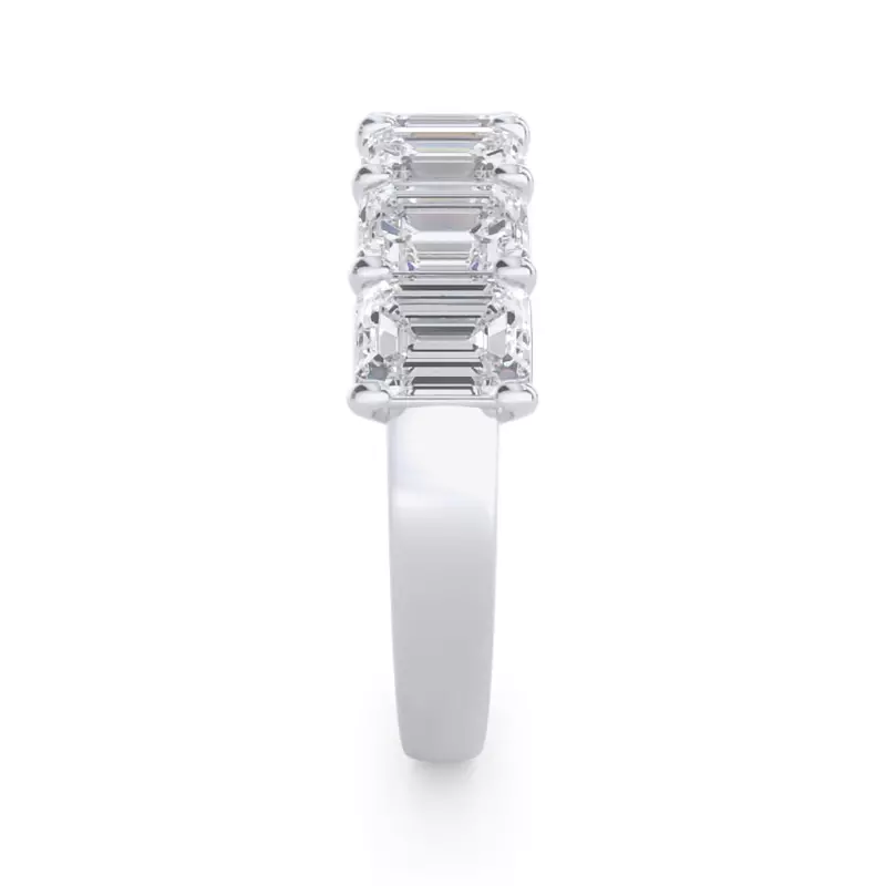 14K White Gold Emerald Cut Diamond 7 Stone Ring (3.00 ct. tw.)