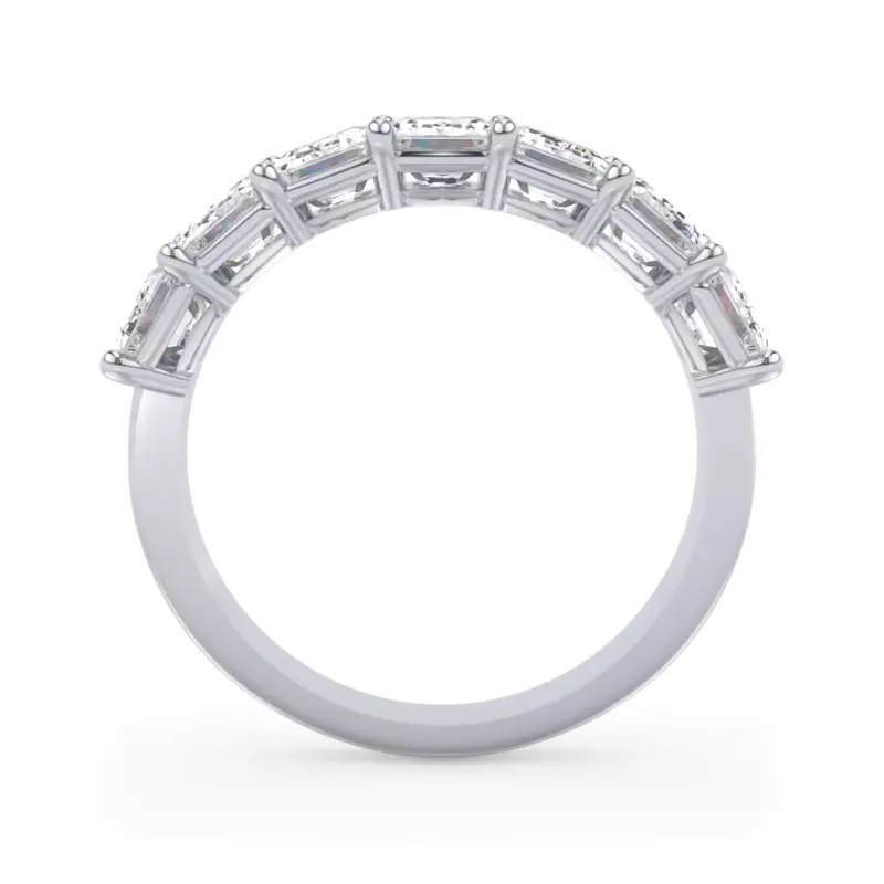 14K White Gold Emerald Cut Diamond 7 Stone Ring (3.00 ct. tw.)