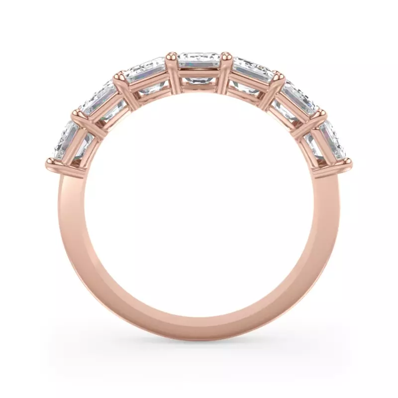 18K Rose Gold Emerald Cut Diamond 7 Stone Ring (3.00 ct. tw.)