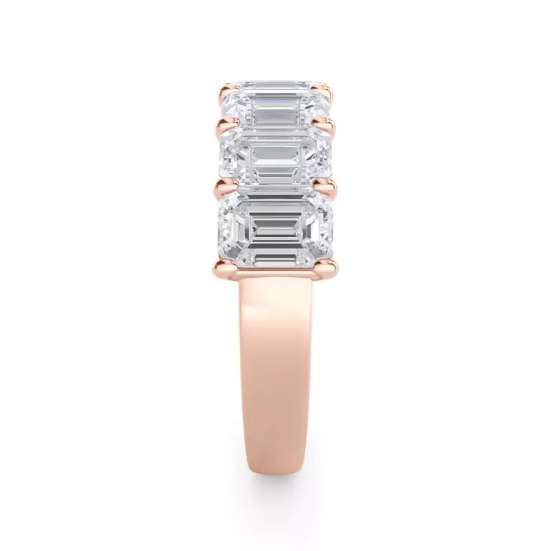 18K Rose Gold Emerald Cut Diamond 7 Stone Ring (3.50 ct. tw.)
