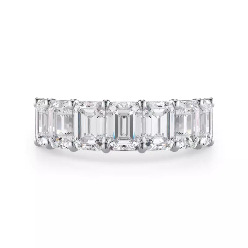 Platinum Emerald Cut Diamond 7 Stone Ring (3.50 ct. tw.)