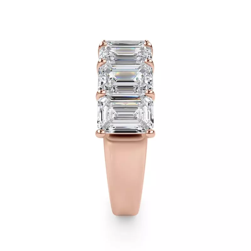 18K Rose Gold Emerald Cut Lab Diamond 7 Stone Ring (5.00 ct. tw.)