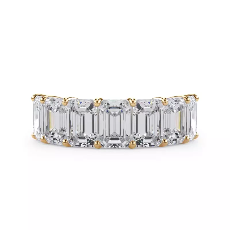 14K Yellow Gold Emerald Cut Diamond 7 Stone Ring (5.00 ct. tw.)