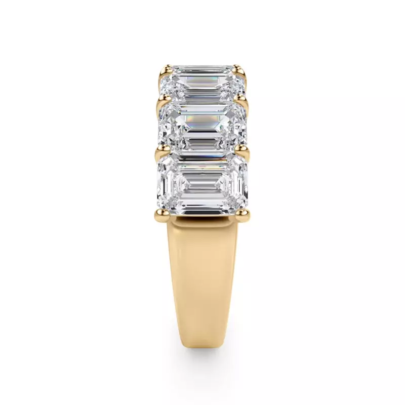 14K Yellow Gold Emerald Cut Diamond 7 Stone Ring (5.00 ct. tw.)