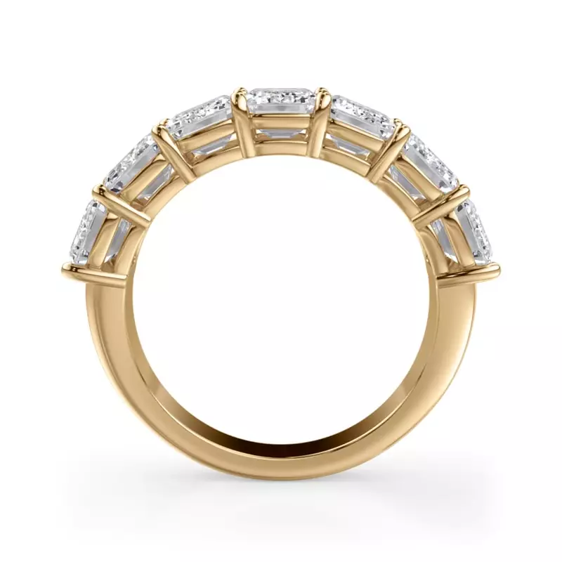 14K Yellow Gold Emerald Cut Diamond 7 Stone Ring (5.00 ct. tw.)