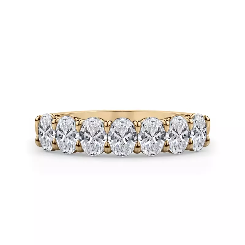 14K Yellow Gold Oval Cut Lab Diamond 7 Stone Ring (1.00 ct. tw.)