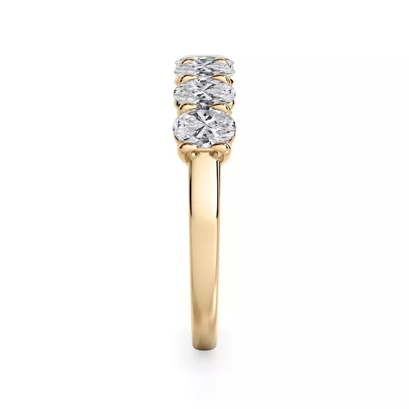 14K Yellow Gold Oval Cut Lab Diamond 7 Stone Ring (1.00 ct. tw.)