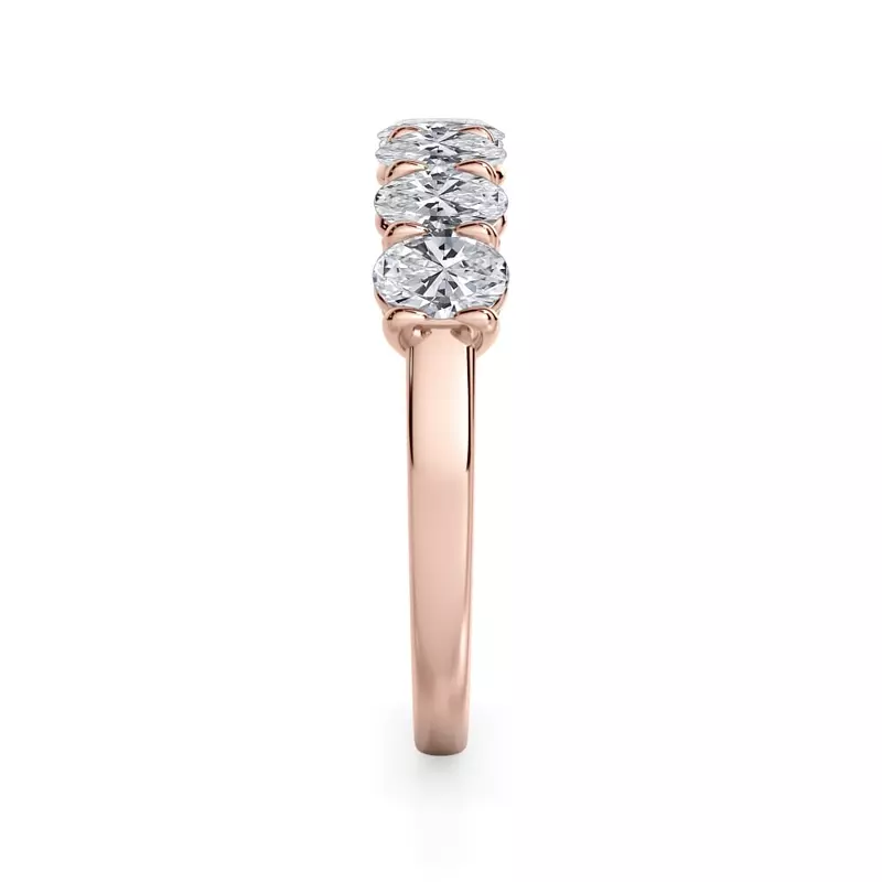 18K Rose Gold Oval Cut Lab Diamond 7 Stone Ring (1.00 ct. tw.)