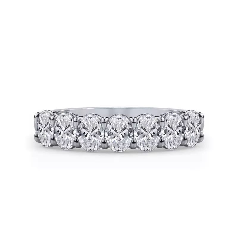 Platinum Oval Cut Lab Diamond 7 Stone Ring (1.00 ct. tw.)