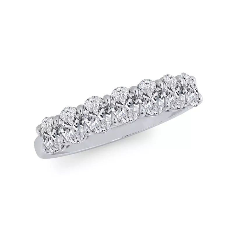 Platinum Oval Cut Lab Diamond 7 Stone Ring (1.00 ct. tw.)
