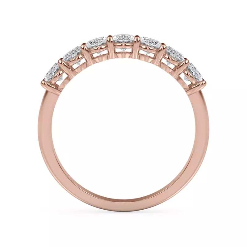 14K Rose Gold Oval Cut Diamond 7 Stone Ring (1.00 ct. tw.)