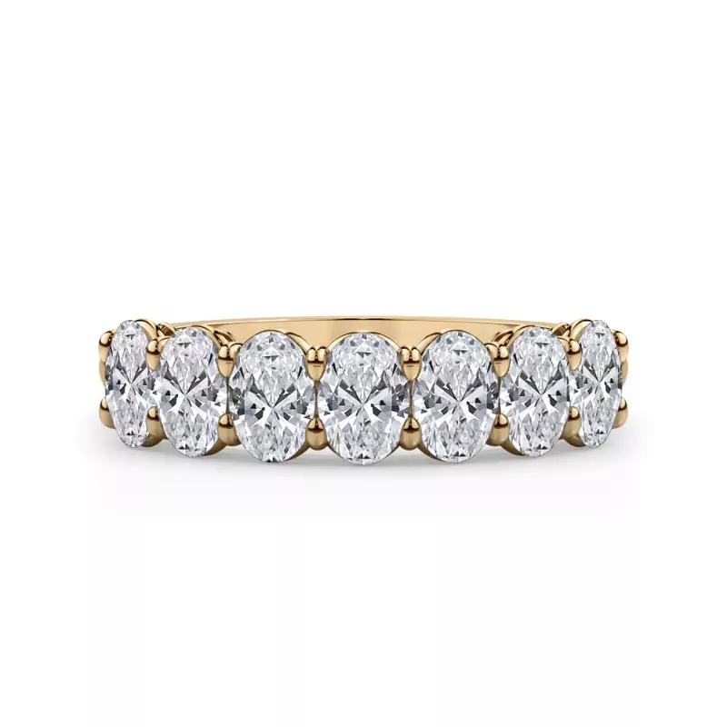 14K Yellow Gold Oval Cut Diamond 7 Stone Ring (1.50 ct. tw.)