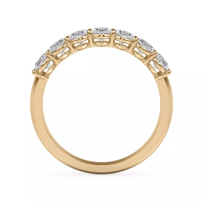 14K Yellow Gold Oval Cut Diamond 7 Stone Ring (1.50 ct. tw.)
