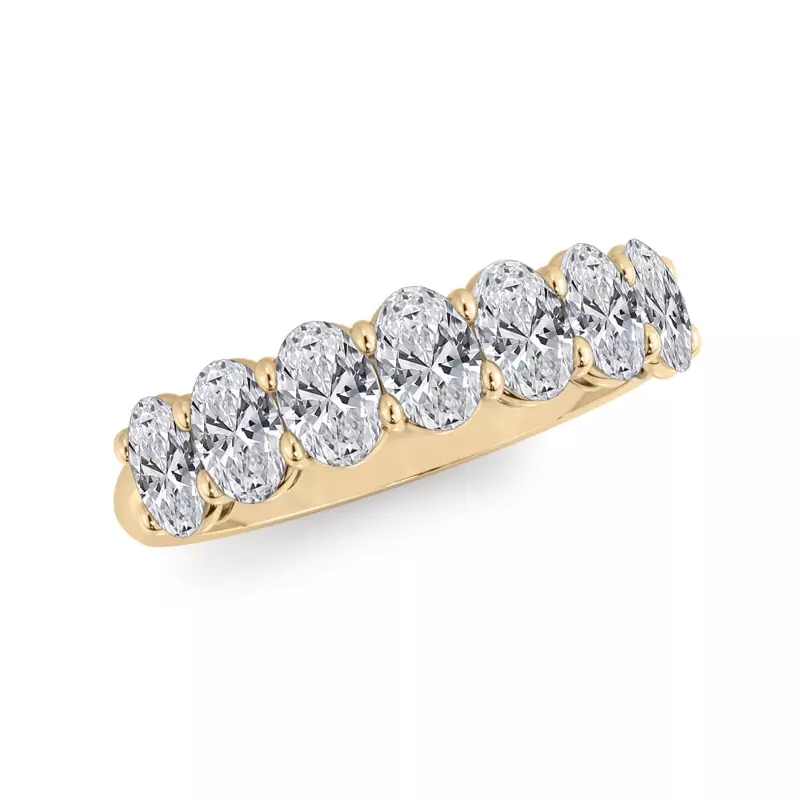 14K Yellow Gold Oval Cut Diamond 7 Stone Ring (1.50 ct. tw.)