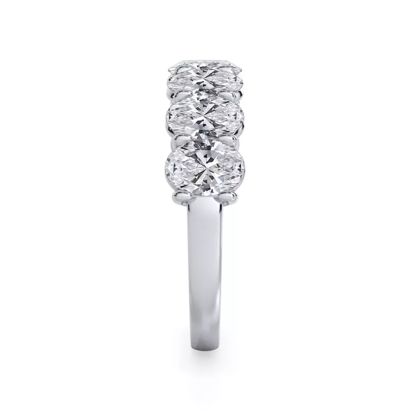 14K White Gold Oval Cut Lab Diamond 7 Stone Ring (2.00 ct. tw.)