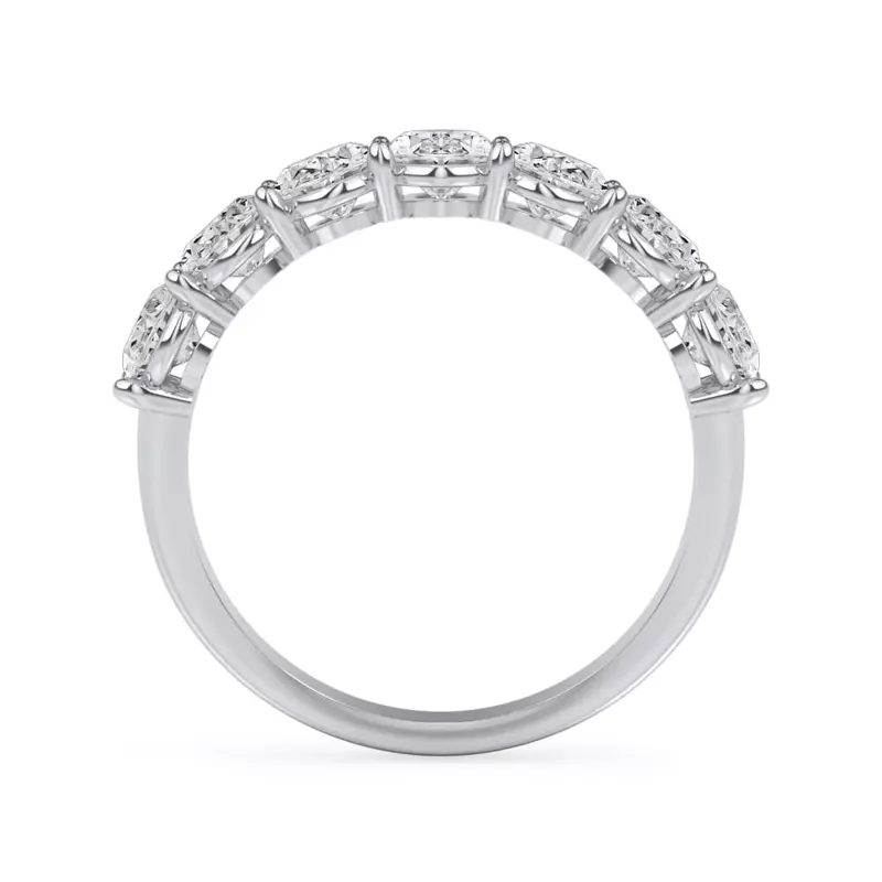 14K White Gold Oval Cut Lab Diamond 7 Stone Ring (2.00 ct. tw.)