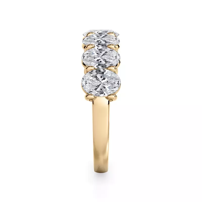 14K Yellow Gold Oval Cut Lab Diamond 7 Stone Ring (2.00 ct. tw.)