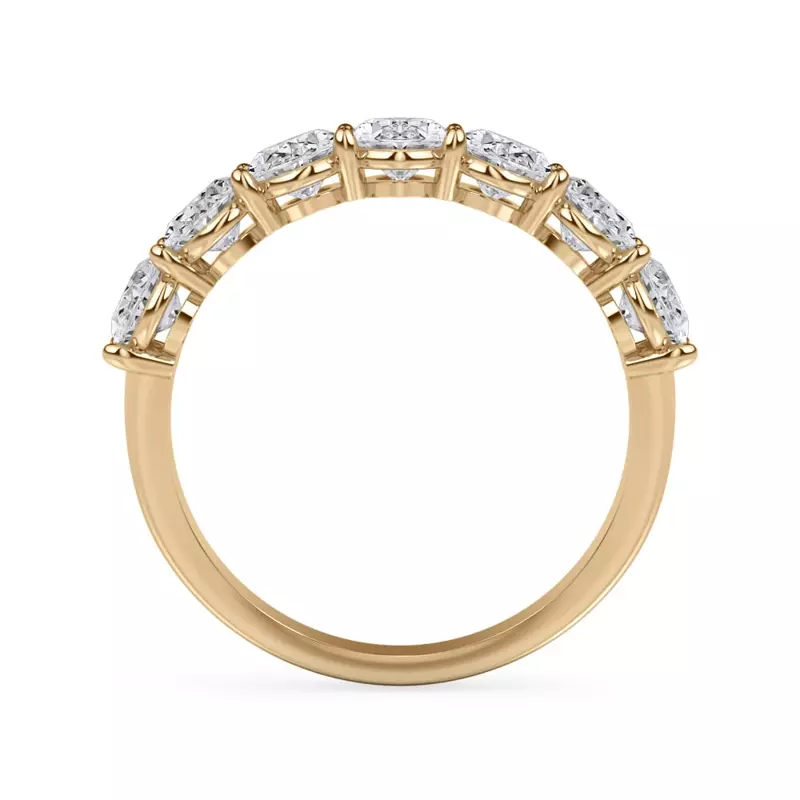 14K Yellow Gold Oval Cut Lab Diamond 7 Stone Ring (2.00 ct. tw.)