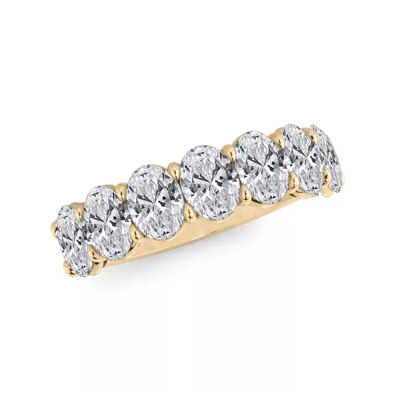 14K Yellow Gold Oval Cut Lab Diamond 7 Stone Ring (2.00 ct. tw.)