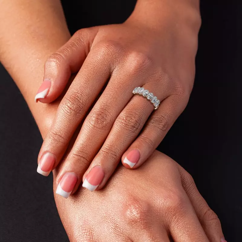 18K Rose Gold Oval Cut Diamond 7 Stone Ring (2.00 ct. tw.)