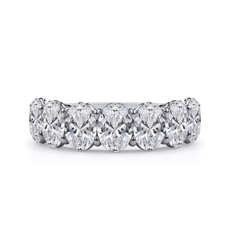 Platinum Oval Cut Lab Diamond 7 Stone Ring (3.00 ct. tw.)