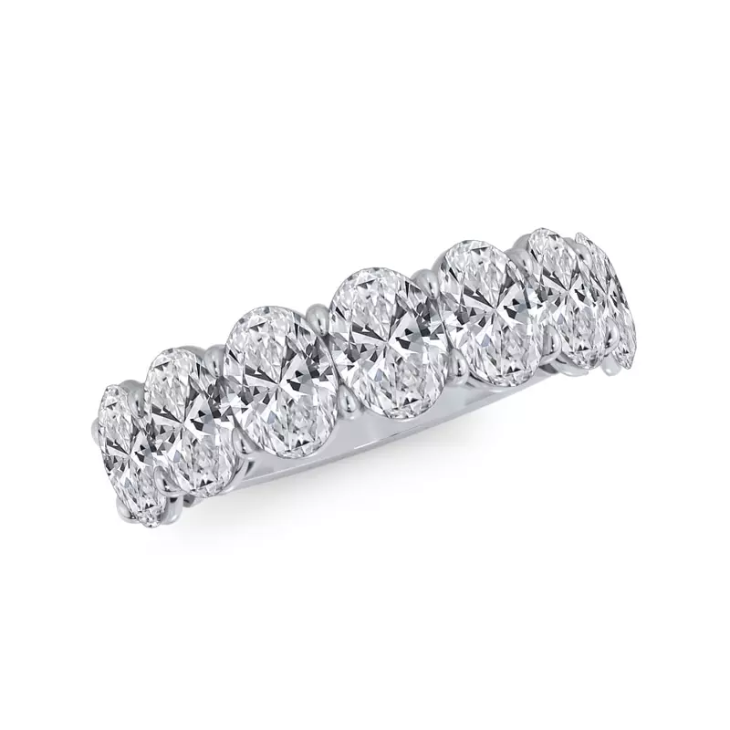 Platinum Oval Cut Lab Diamond 7 Stone Ring (3.00 ct. tw.)