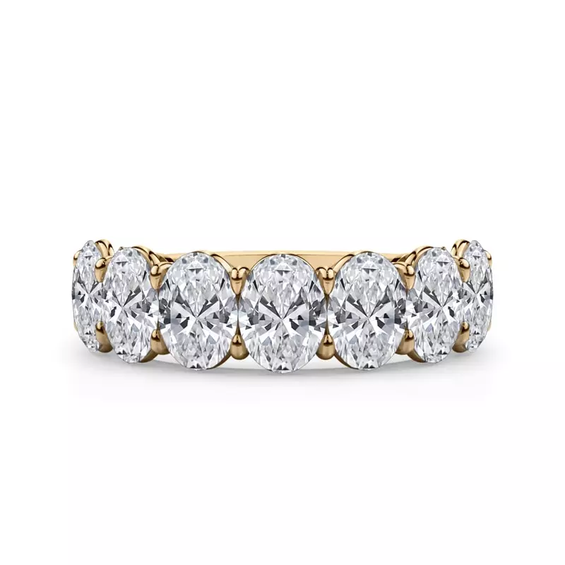 14K Yellow Gold Oval Cut Diamond 7 Stone Ring (3.00 ct. tw.)