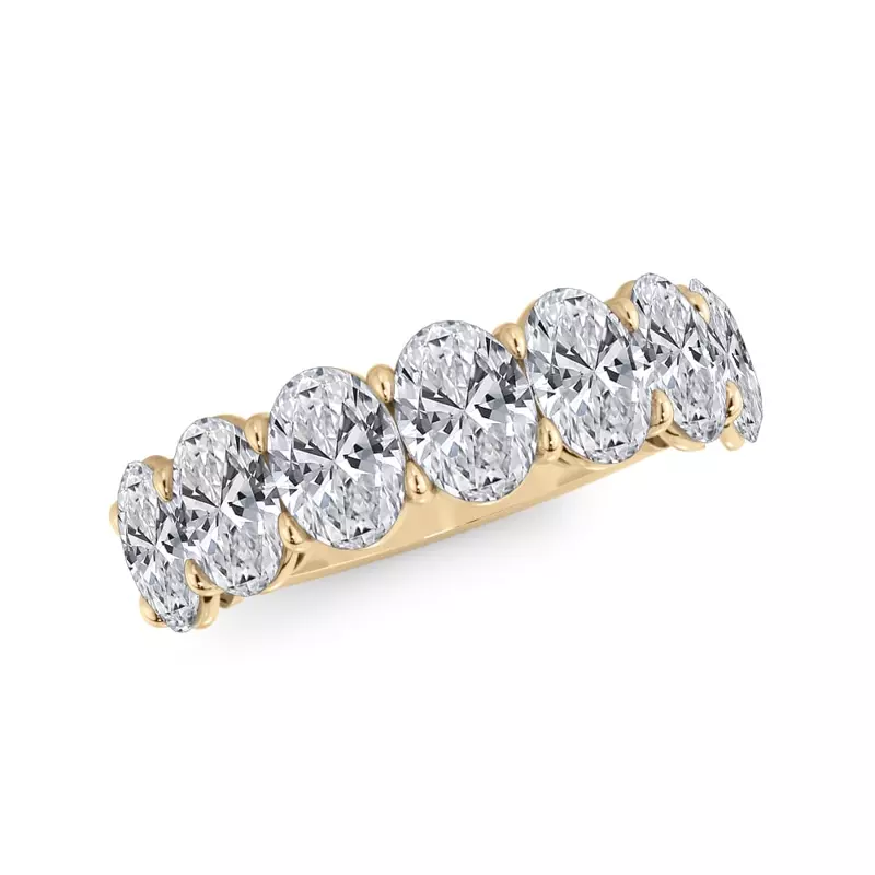 14K Yellow Gold Oval Cut Diamond 7 Stone Ring (3.00 ct. tw.)