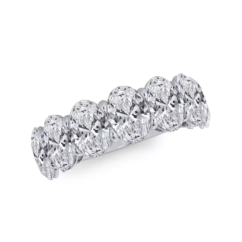 18K White Gold Oval Cut Lab Diamond 7 Stone Ring (5.00 ct. tw.)