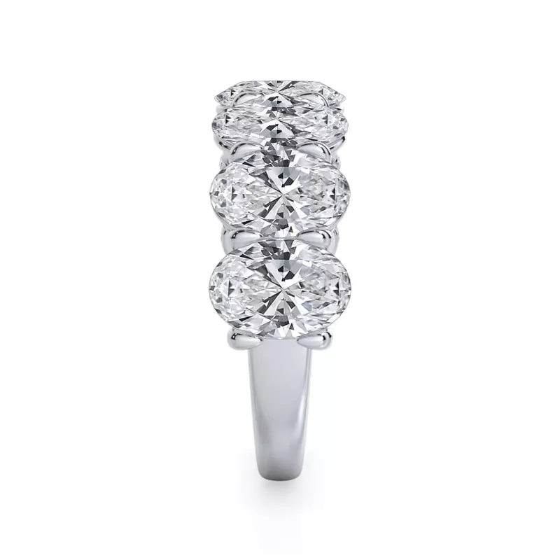 14K White Gold Oval Cut Diamond 7 Stone Ring (5.00 ct. tw.)