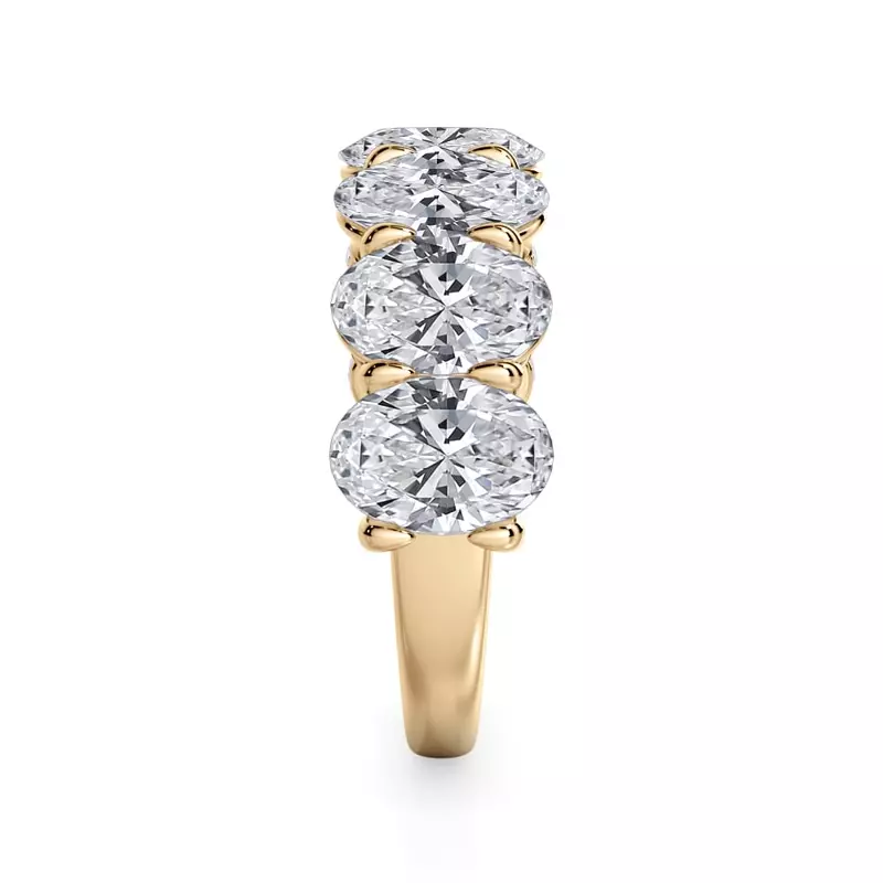 14K Yellow Gold Oval Cut Diamond 7 Stone Ring (5.00 ct. tw.)