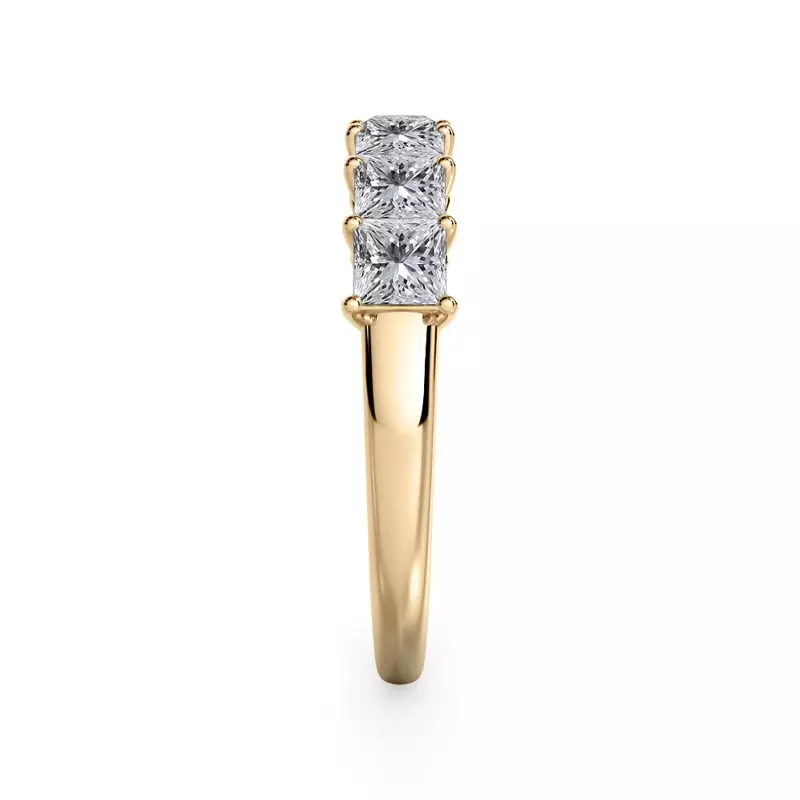 14K Yellow Gold Princess Cut Lab Diamond 7 Stone Ring (1.00 ct. tw.)