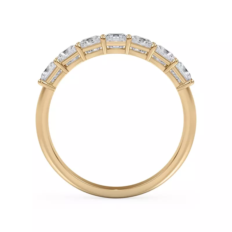 14K Yellow Gold Princess Cut Lab Diamond 7 Stone Ring (1.00 ct. tw.)