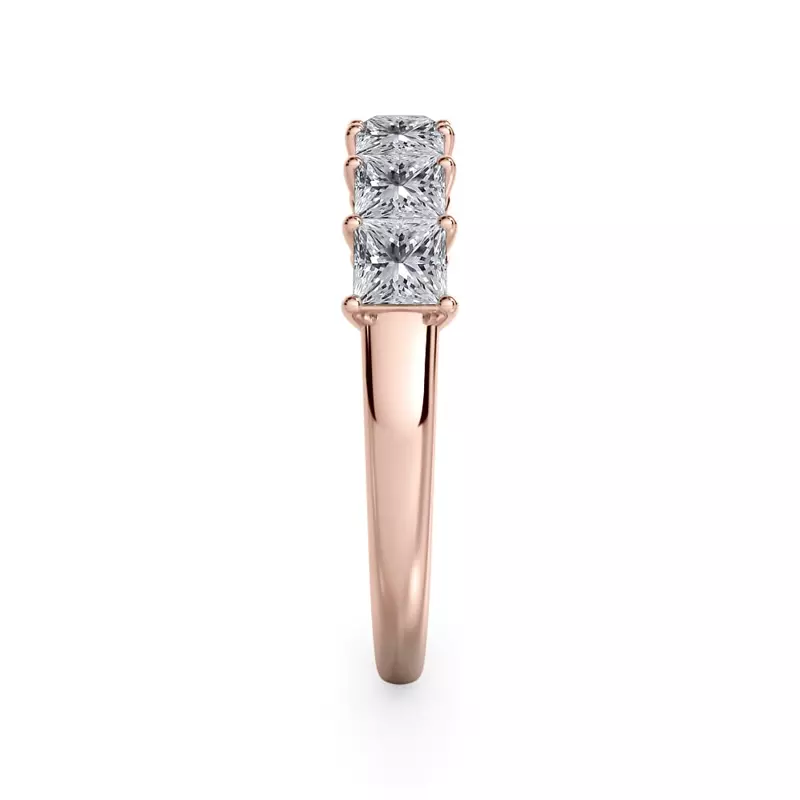 14K Rose Gold Princess Cut Diamond 7 Stone Ring (1.00 ct. tw.)