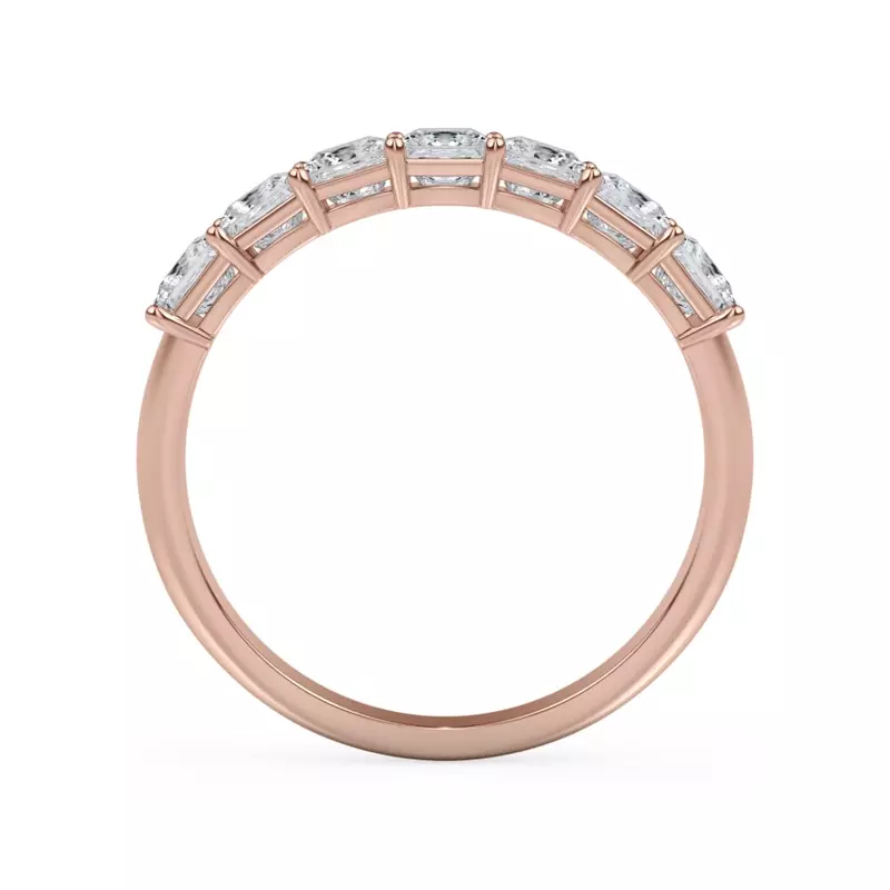 14K Rose Gold Princess Cut Diamond 7 Stone Ring (1.00 ct. tw.)