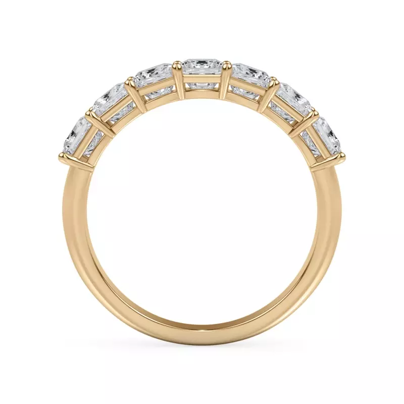 14K Yellow Gold Princess Cut Lab Diamond 7 Stone Ring (1.50 ct. tw.)