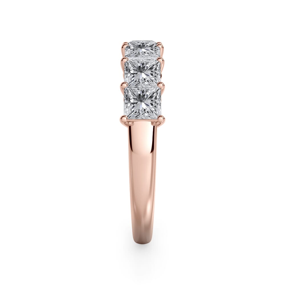 18K Rose Gold Princess Cut Lab Diamond 7 Stone Ring (1.50 ct. tw.)