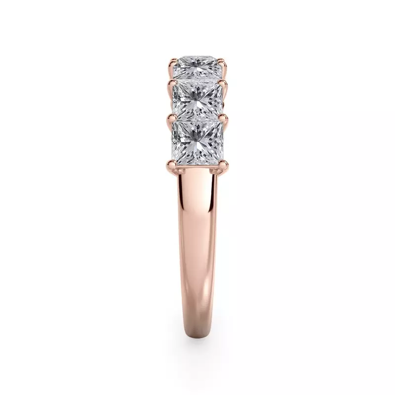18K Rose Gold Princess Cut Lab Diamond 7 Stone Ring (1.50 ct. tw.)