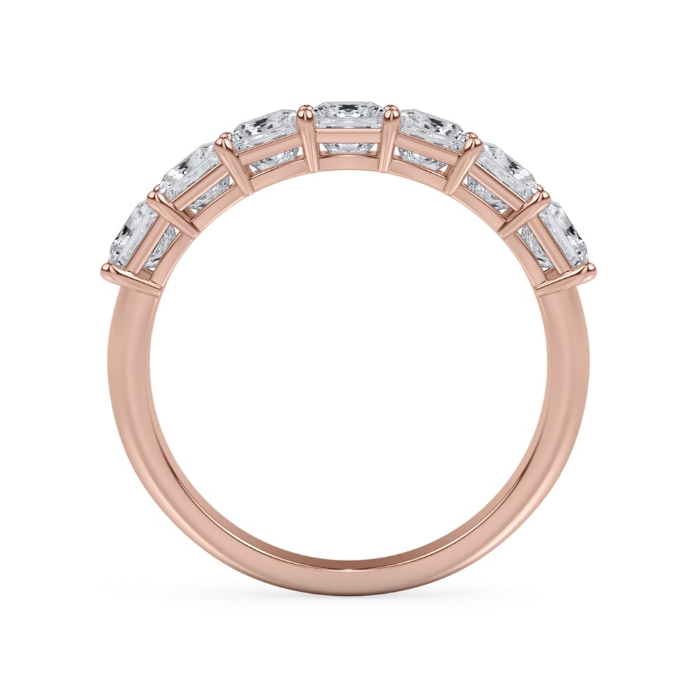 18K Rose Gold Princess Cut Lab Diamond 7 Stone Ring (1.50 ct. tw.)