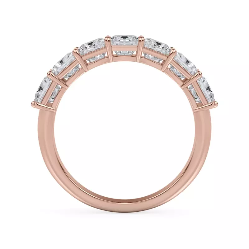 14K Rose Gold Princess Cut Lab Diamond 7 Stone Ring (2.00 ct. tw.)