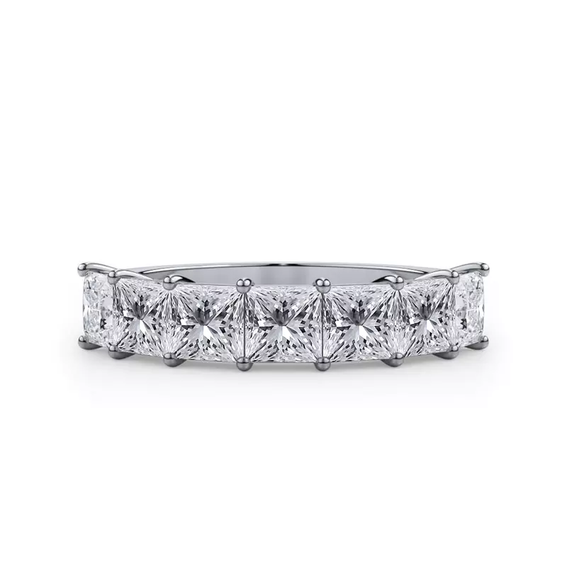 14K White Gold Princess Cut Diamond 7 Stone Ring (2.00 ct. tw.)