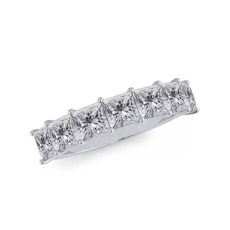 14K White Gold Princess Cut Diamond 7 Stone Ring (2.00 ct. tw.)