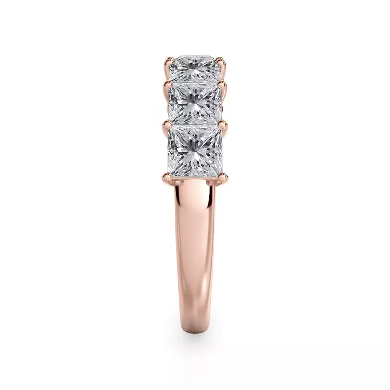 18K Rose Gold Princess Cut Diamond 7 Stone Ring (2.00 ct. tw.)