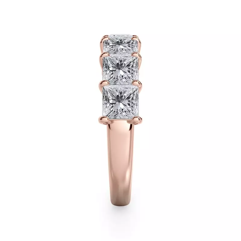 18K Rose Gold Princess Cut Lab Diamond 7 Stone Ring (3.00 ct. tw.)