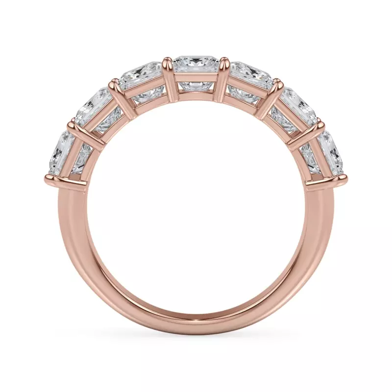 18K Rose Gold Princess Cut Lab Diamond 7 Stone Ring (3.00 ct. tw.)