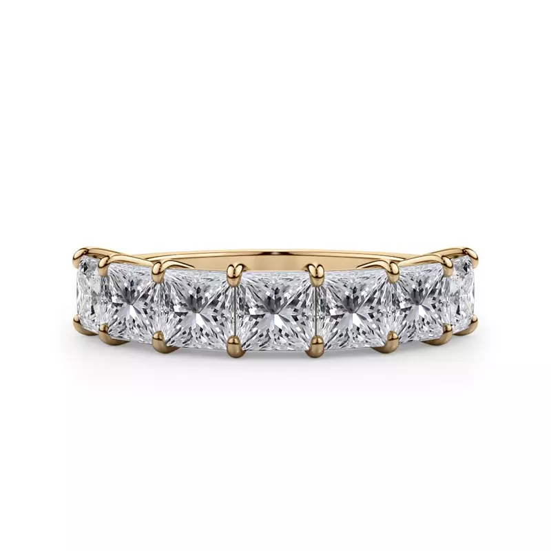 14K Yellow Gold Princess Cut Diamond 7 Stone Ring (3.00 ct. tw.)