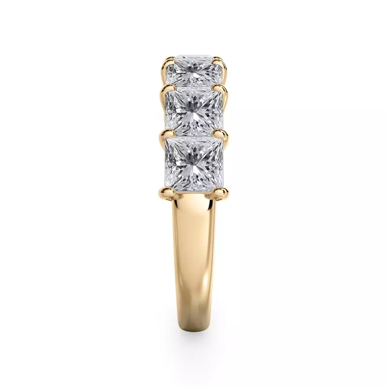 14K Yellow Gold Princess Cut Diamond 7 Stone Ring (3.00 ct. tw.)