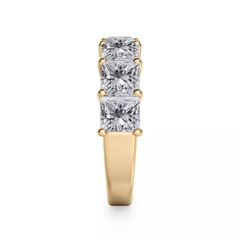 14K Yellow Gold Princess Cut Lab Diamond 7 Stone Ring (3.50 ct. tw.)