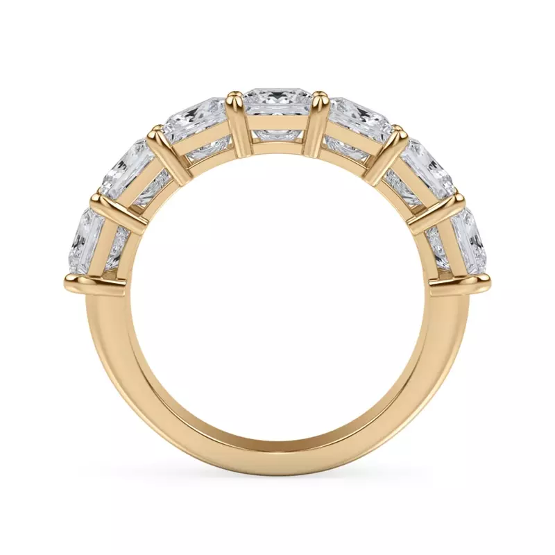 14K Yellow Gold Princess Cut Lab Diamond 7 Stone Ring (3.50 ct. tw.)